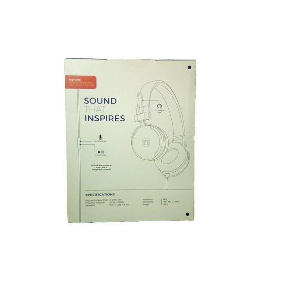 Muve Acoustic Impulse On Ear Headphones Microphone And Play/pause Button BLACK - Picture 2 of 4